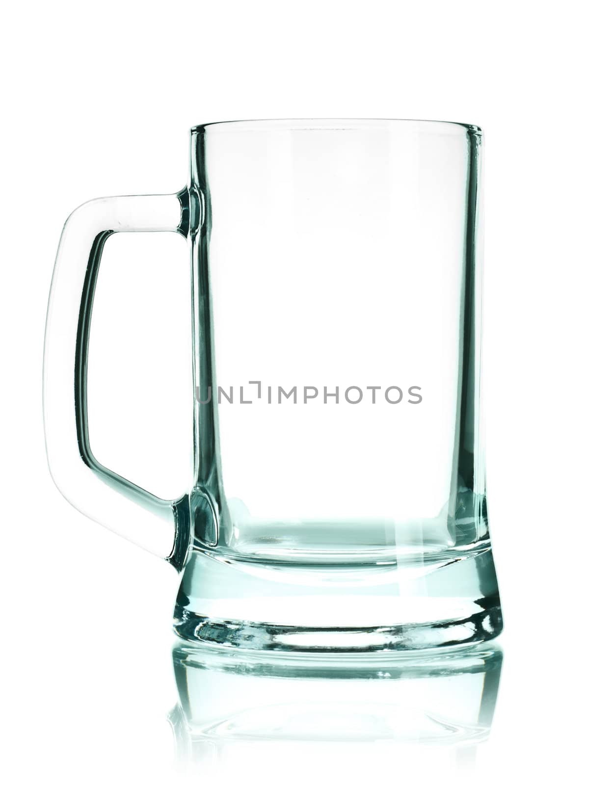 empty beer mug isolated on white background