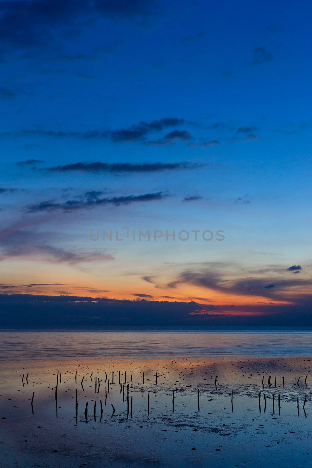 beautiful sea in twilight by tungphoto