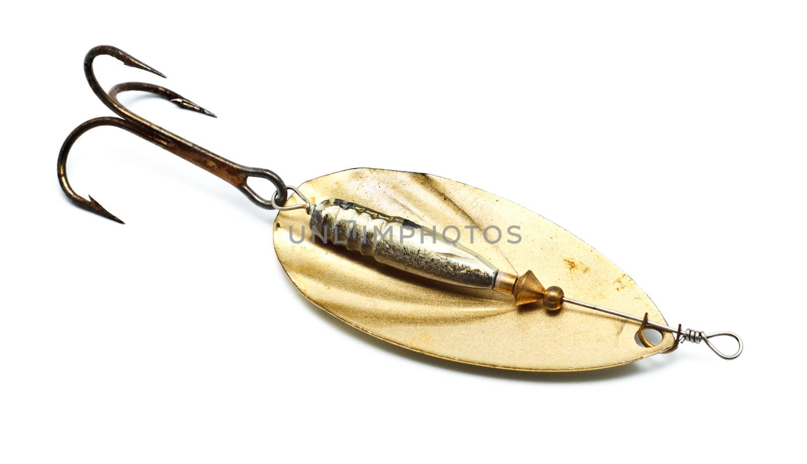 plastic fishing lure isolated on white background