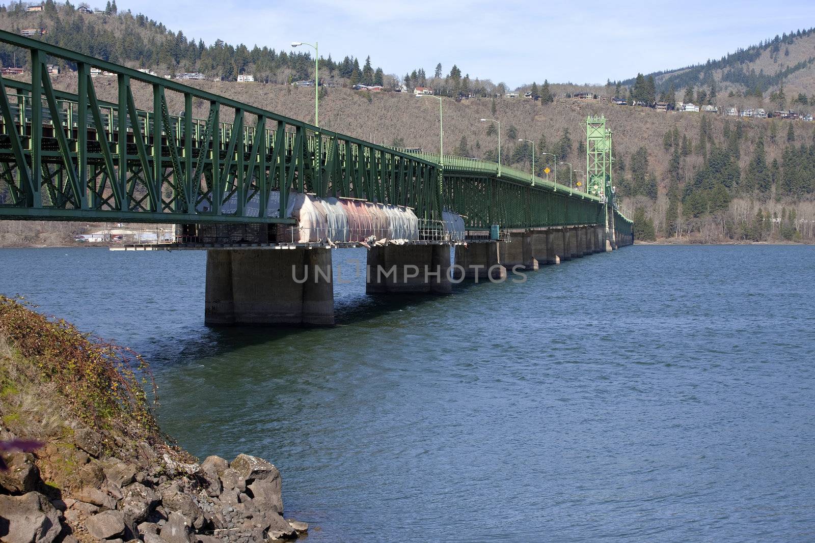 Long bridge of Hood River Oregon. by Rigucci