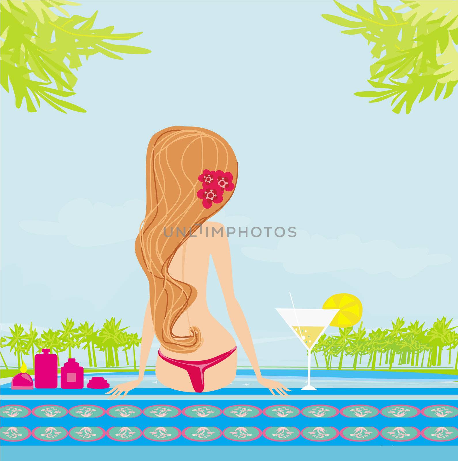 pretty girl enjoying elegant spa by JackyBrown