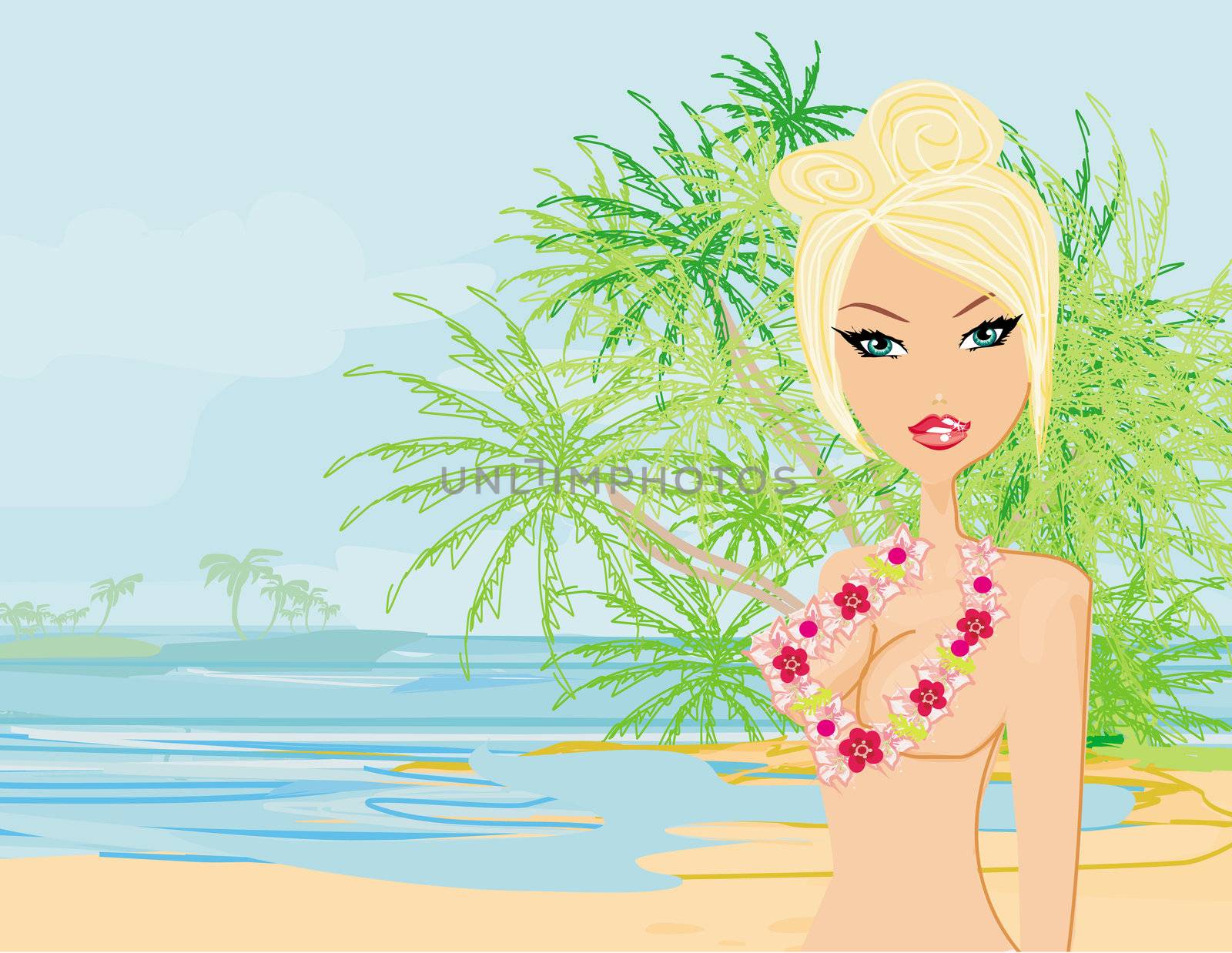 Summer sexy beach girl