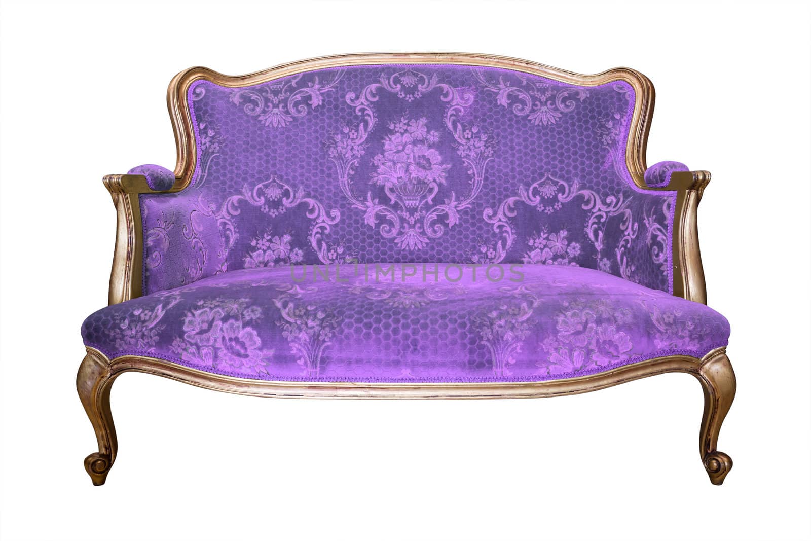 vintage purple luxury armchair isolated with clipping path by tungphoto
