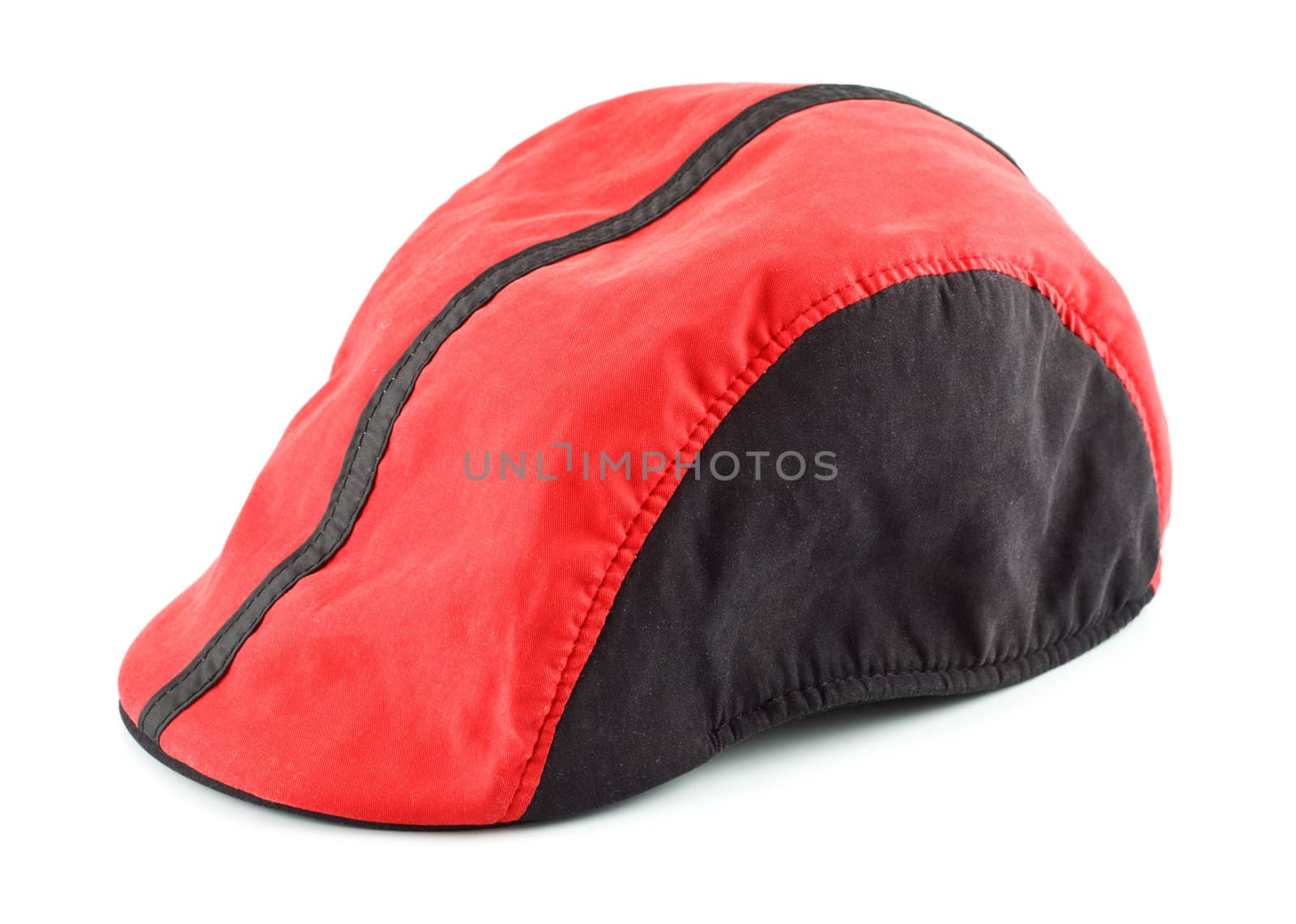 red and black cap isolated on white