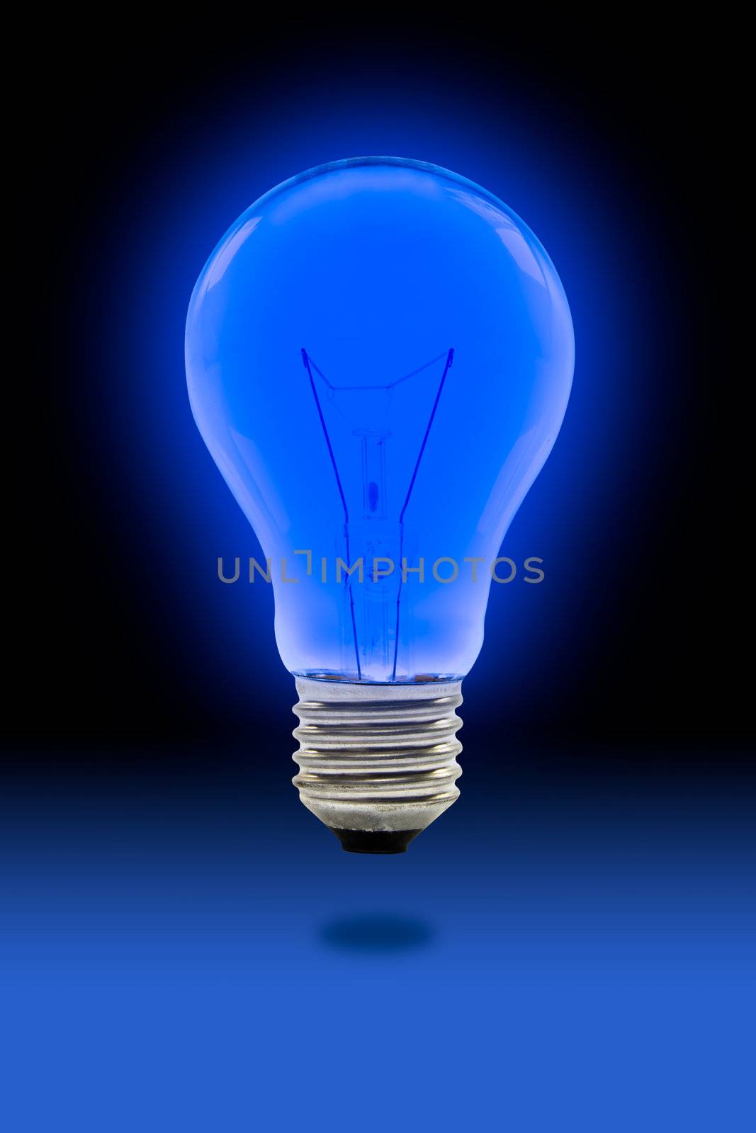 blue light blub with clipping path
