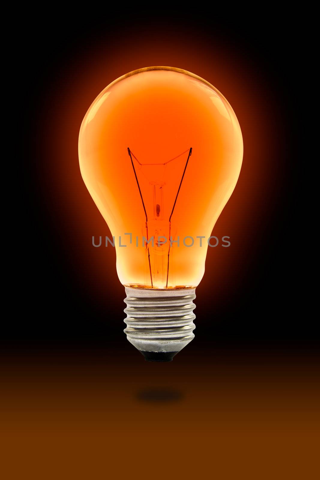 orange light bulb with clipping path
