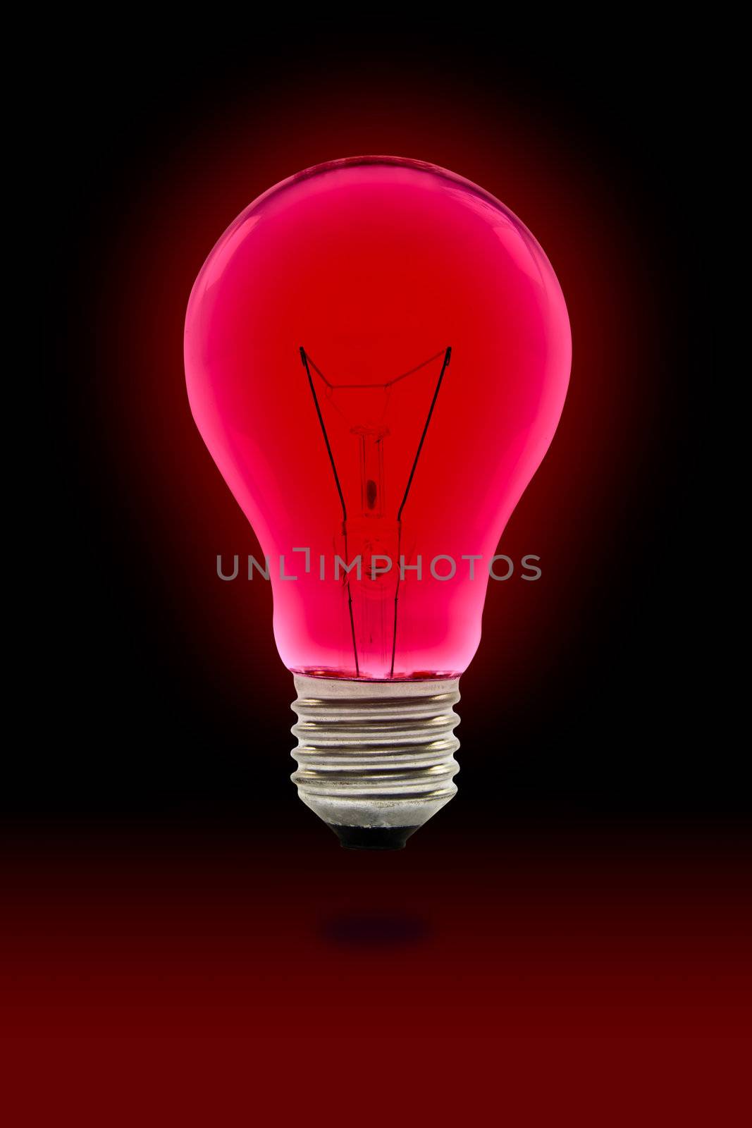 red light bulb with clipping path
