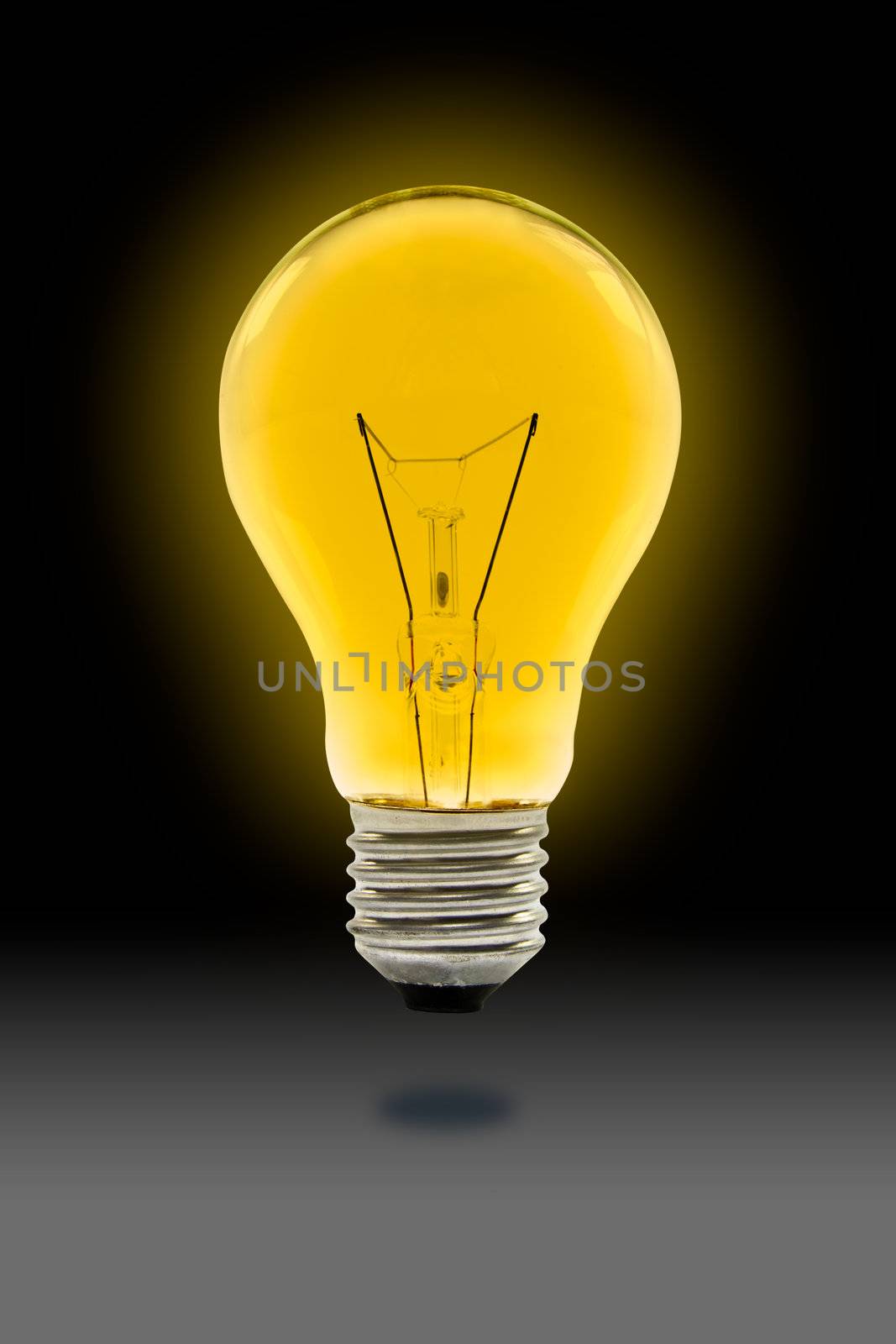 yellow light bulb with clipping path

