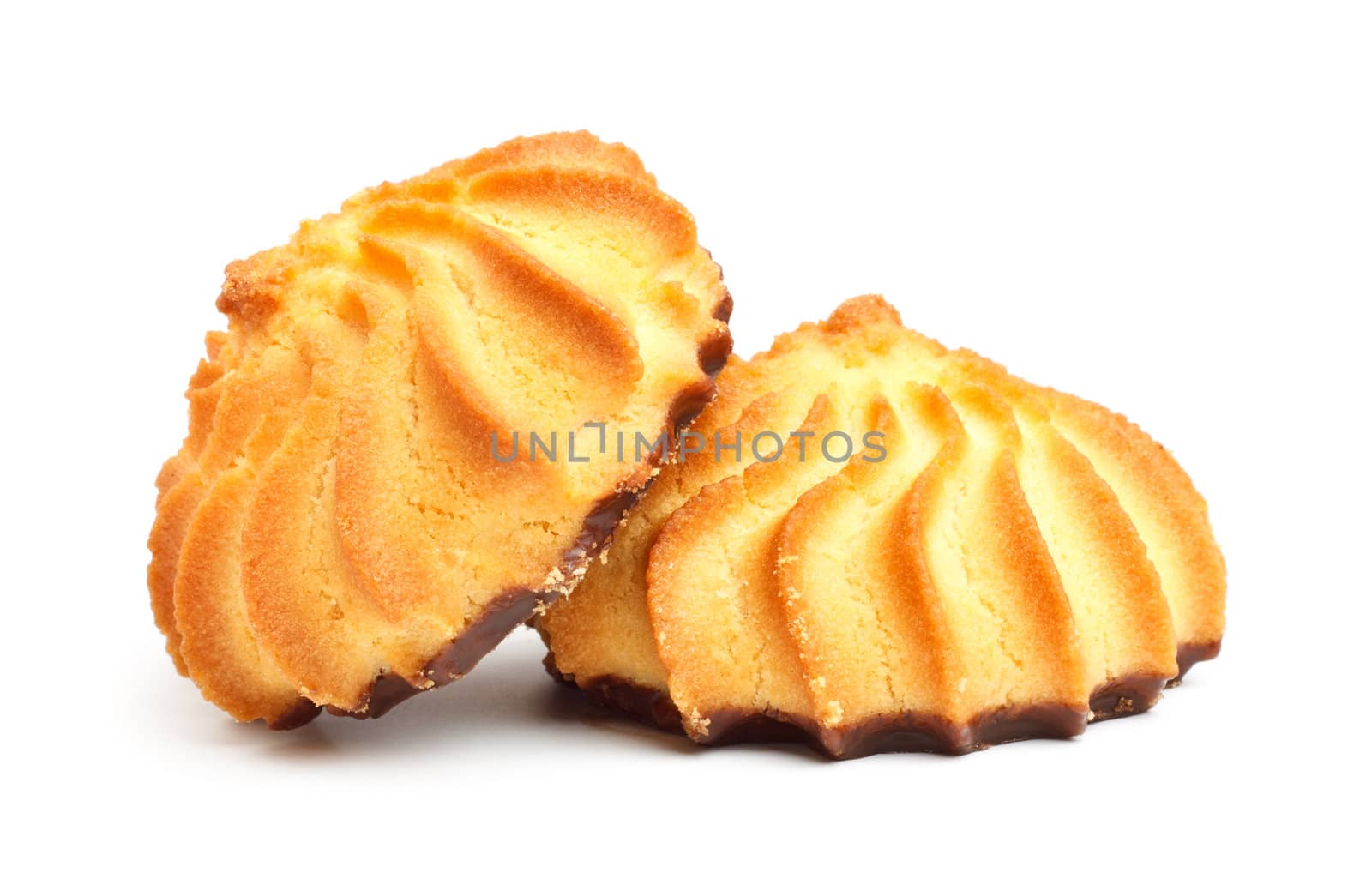 shortcake chocolate cookies isolated on white background