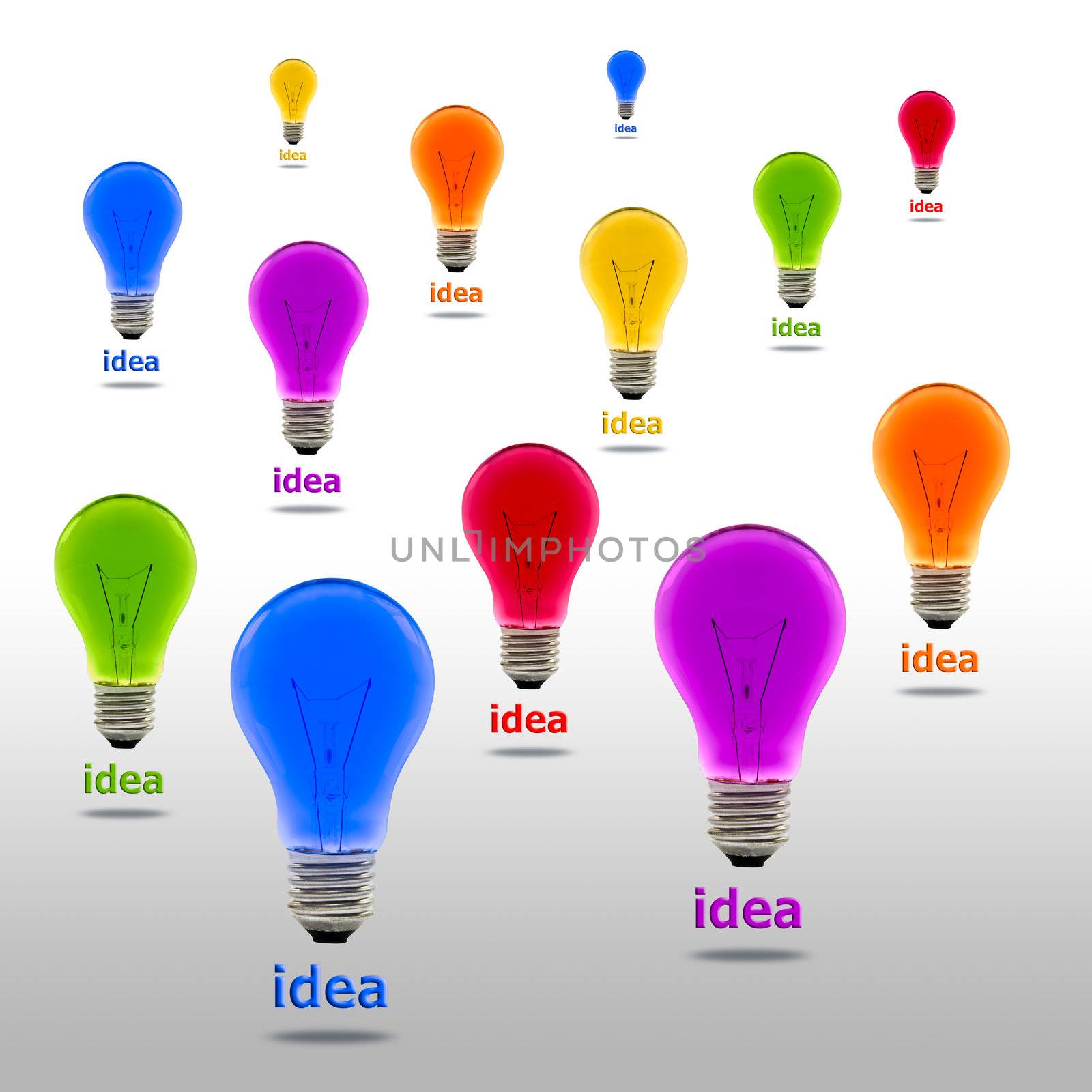 colorful idea light bulb