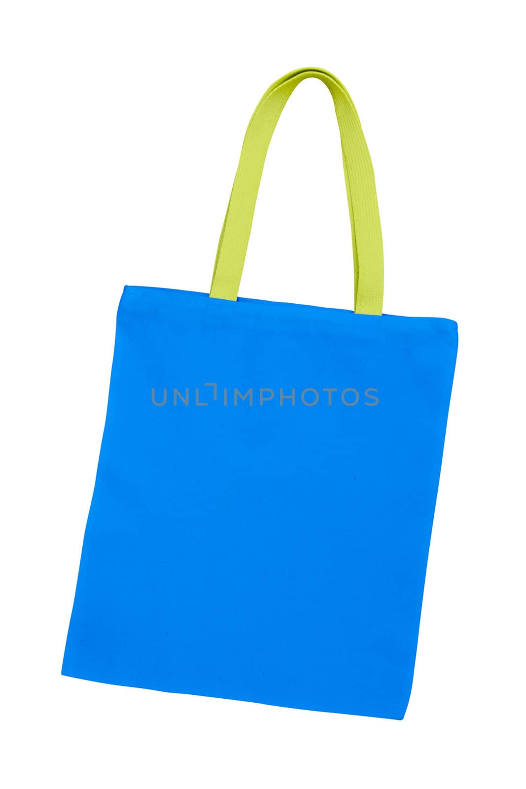 blue cotton bag isolated with clipping path by tungphoto