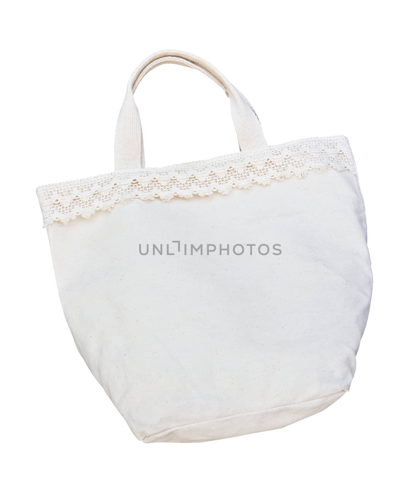 white cotton bag isolated with clipping path by tungphoto