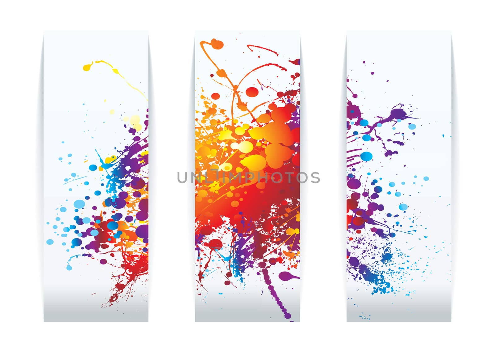 Abstract raibow ink splat background business card concept