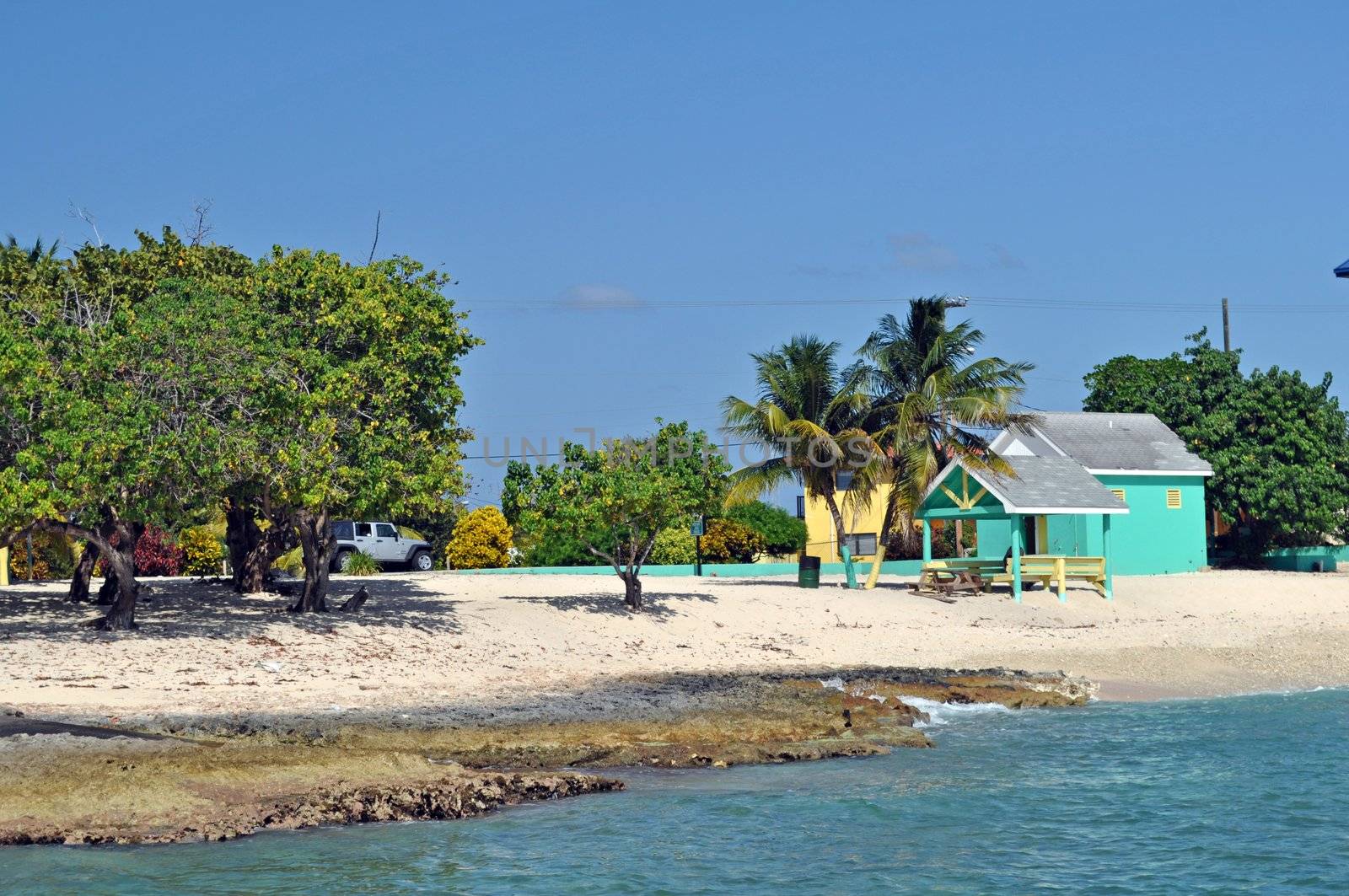 Tranquil public beach in the West Bay district of Grand Cayman
