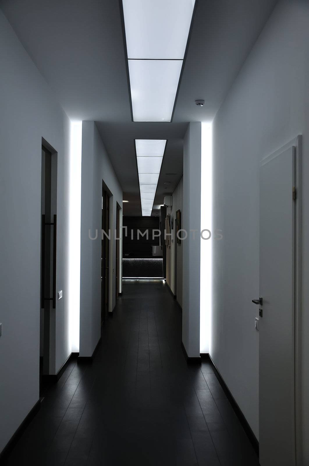 modern corridor in Aparthotel