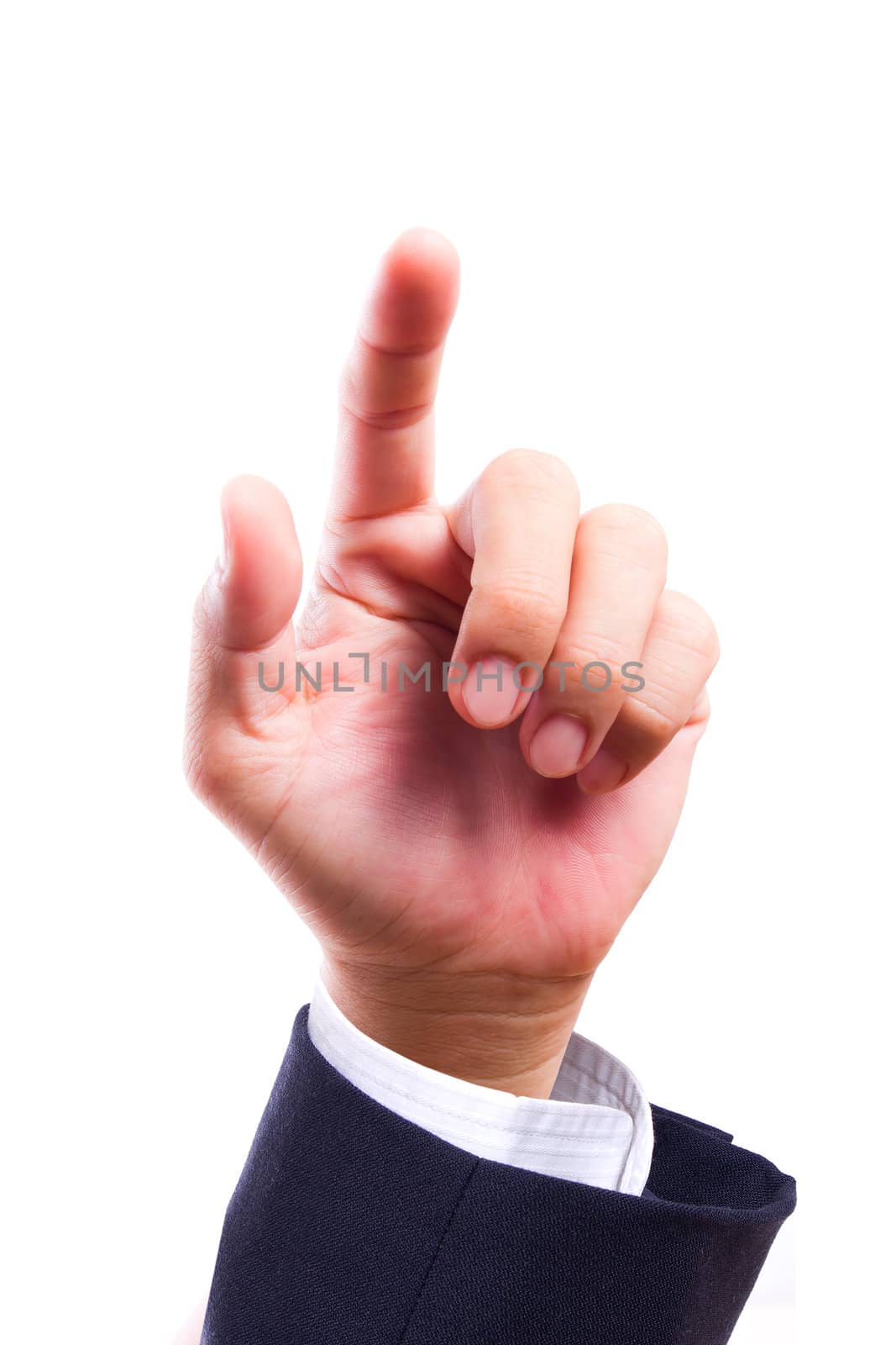 business man hand touching on screen by tungphoto