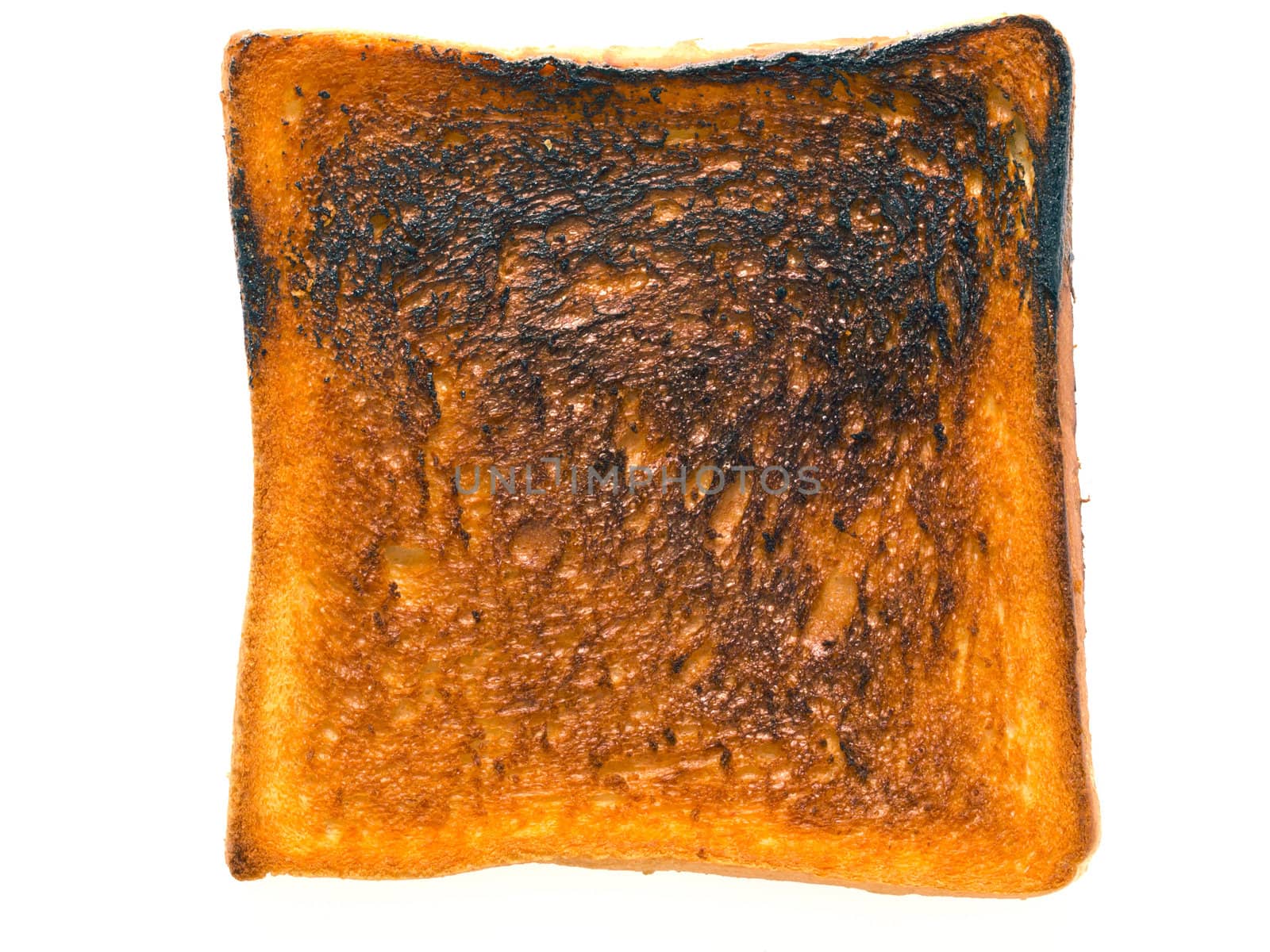 close up of a sliced of burnt toast