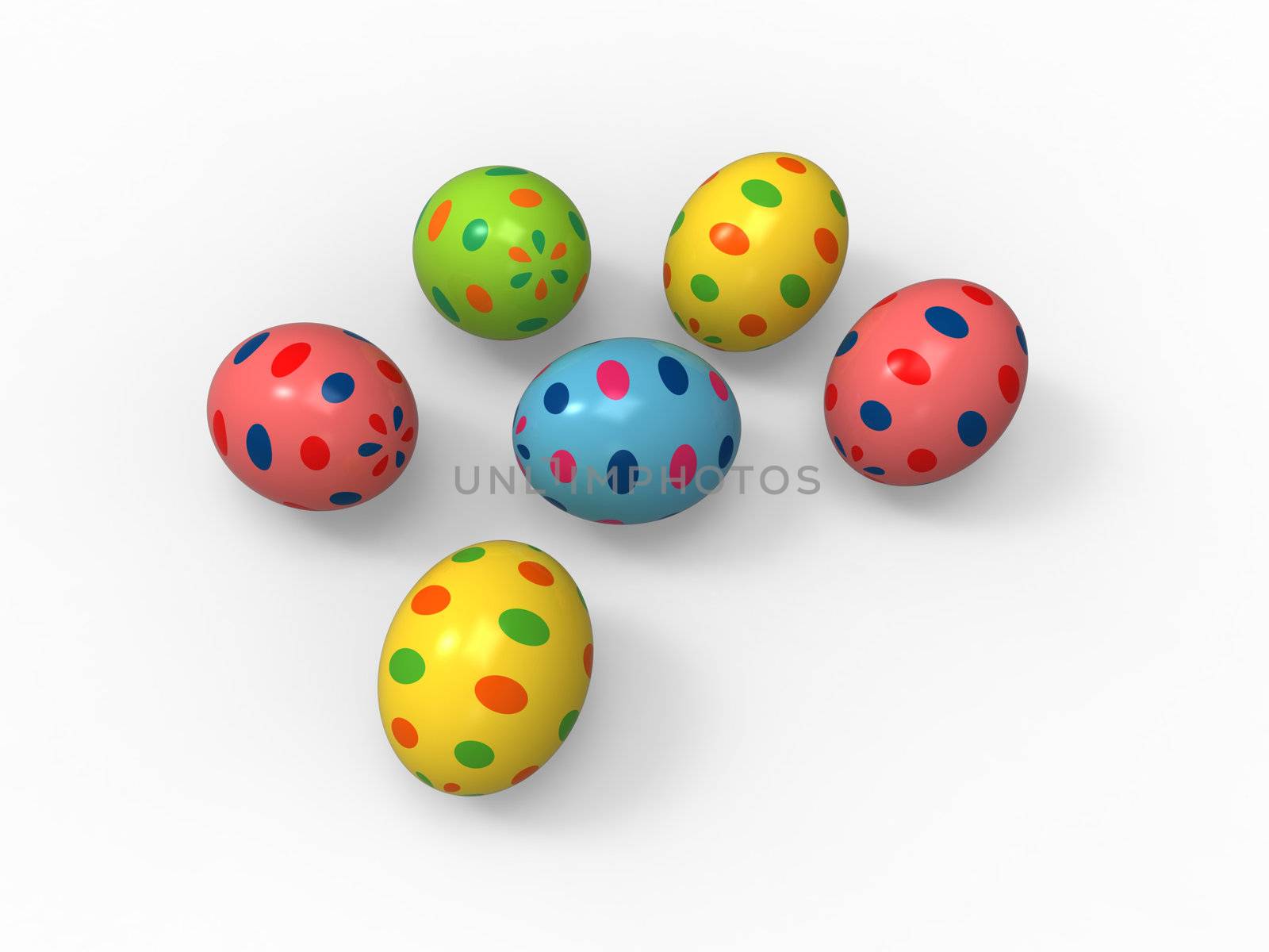 Easter eggs, color pack collection