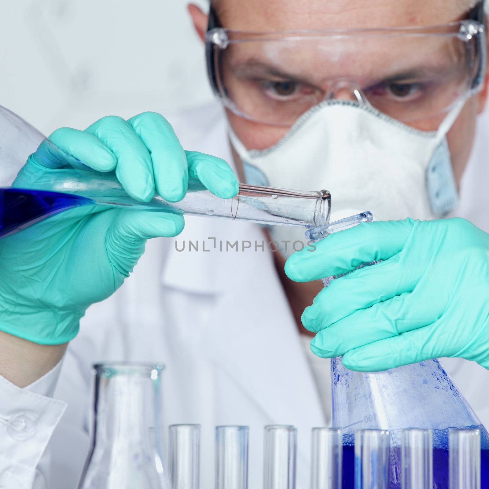 Chemistry Scientist conducting experiments in laboratory