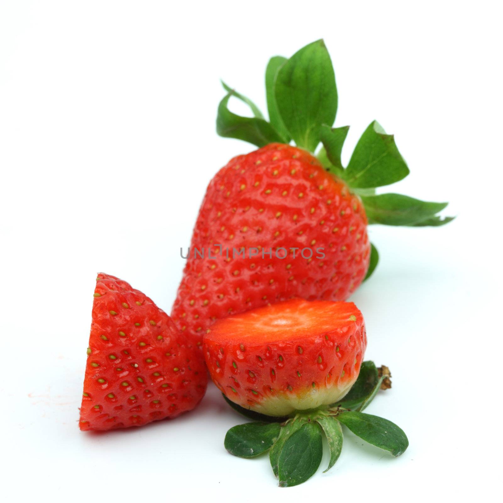 strawberry pile isolated