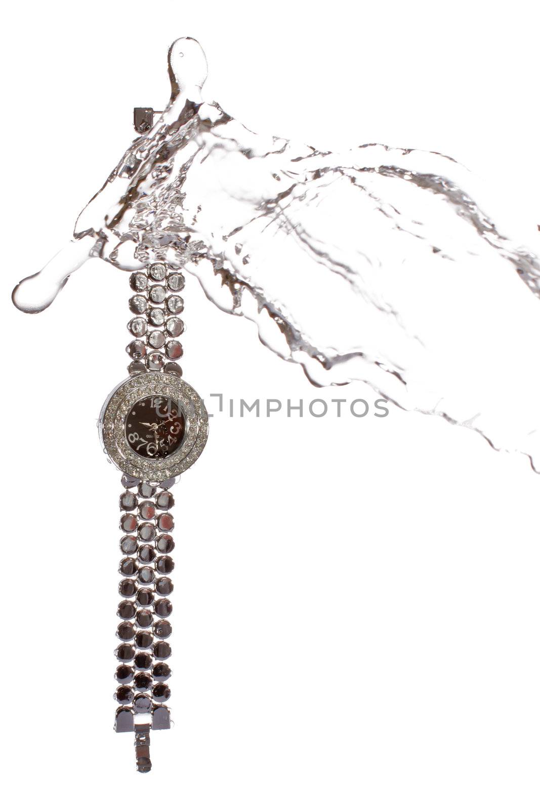 Wrist watch water splash necklace, high speed water splash