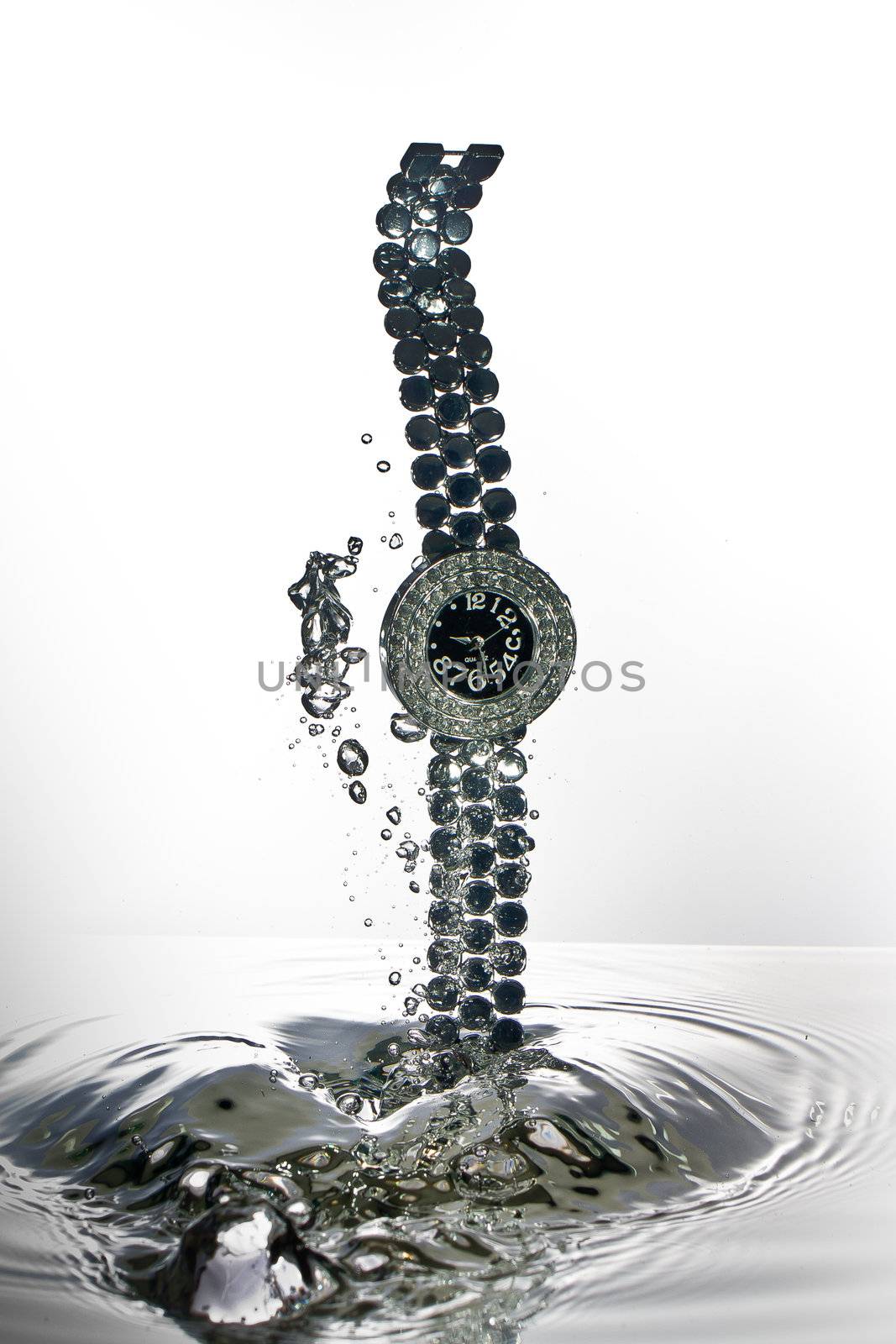 Wrist watch water splash necklace, high speed water splash