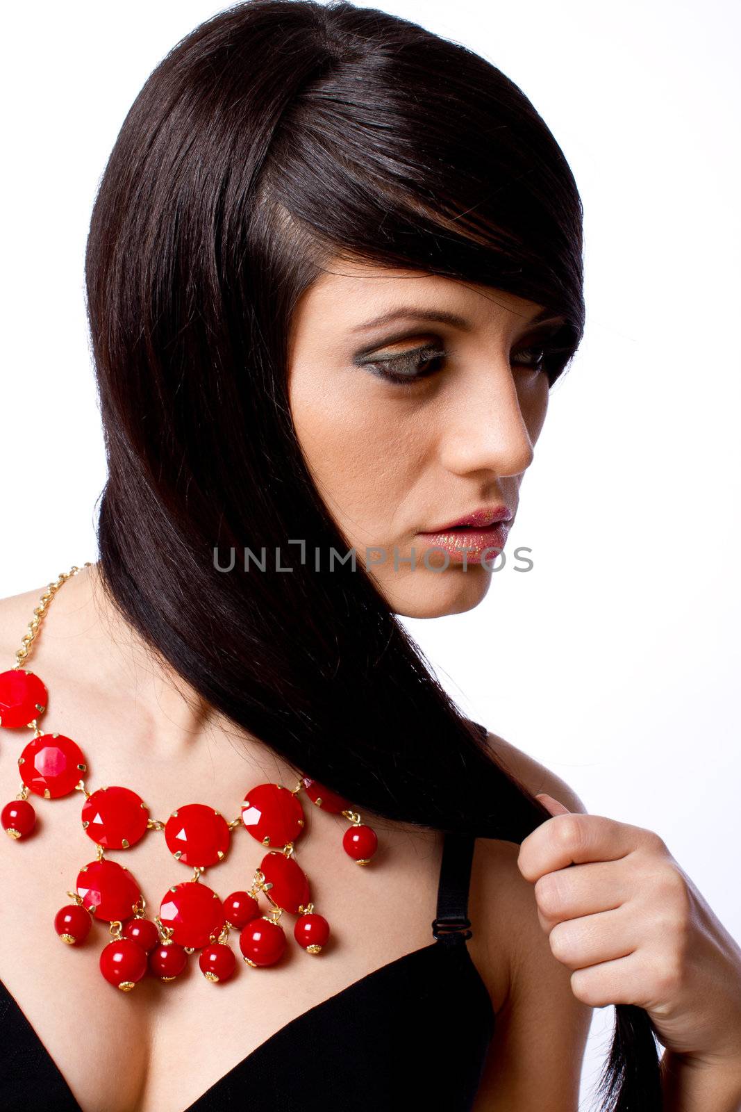 Beautiful fashiom model portrait with jewelry by tpfeller