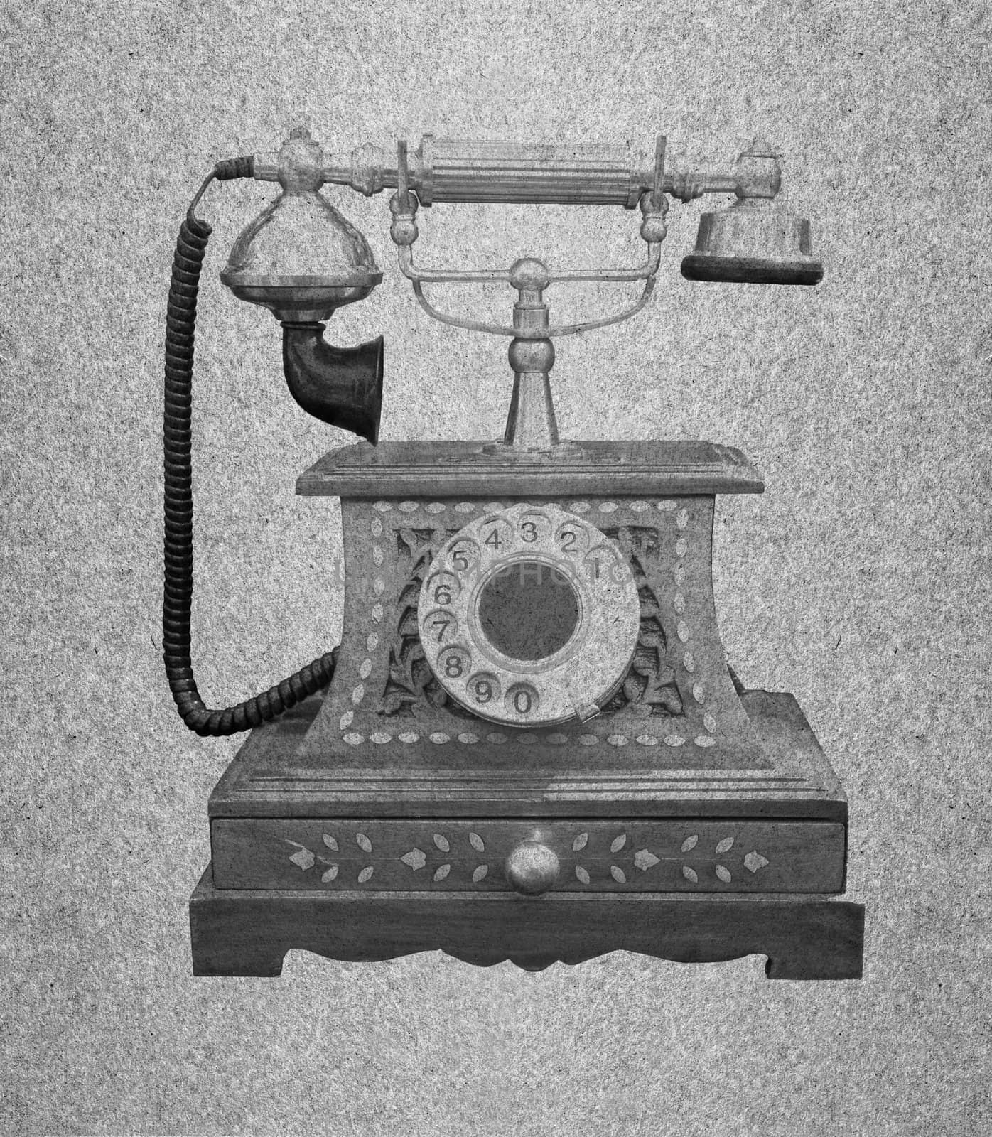 Telephone retro on grunge paper background