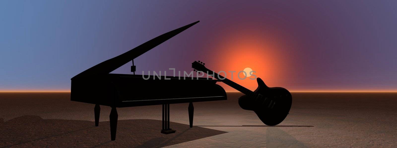 piano and guitar sky 