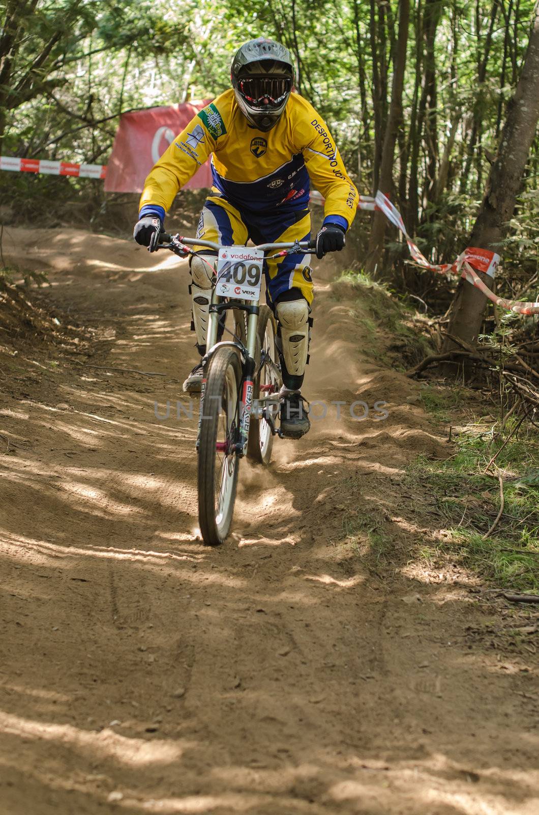 LOUSA, PORTUGAL - MARCH 11: Augusto Pedrosa during the 2nd Stage of the Taca de Portugal Downhill Vodafone on march 11, 2012 in Lousa, Portugal.