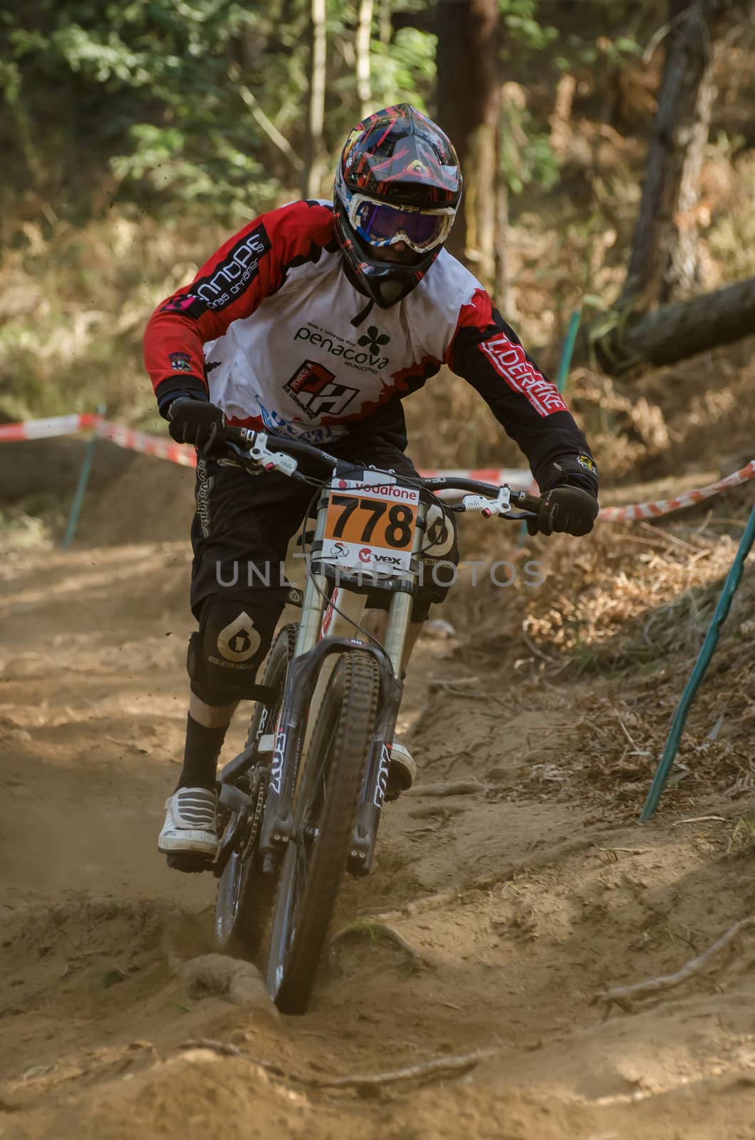 LOUSA, PORTUGAL - MARCH 11: Diogo Abreu during the 2nd Stage of the Taca de Portugal Downhill Vodafone on march 11, 2012 in Lousa, Portugal.