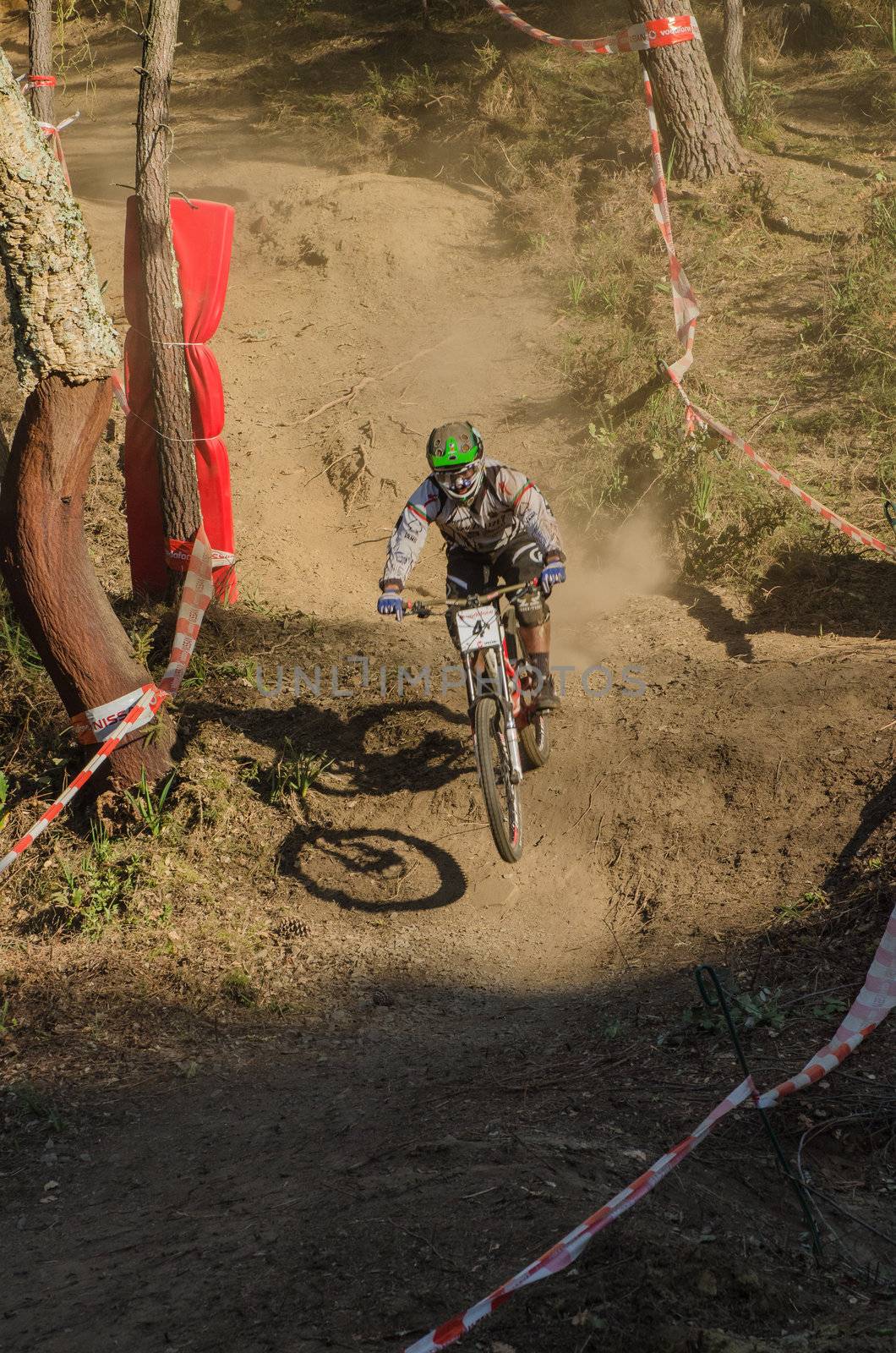 LOUSA, PORTUGAL - MARCH 11: Daniel Pombo during the 2nd Stage of the Taca de Portugal Downhill Vodafone on march 11, 2012 in Lousa, Portugal.