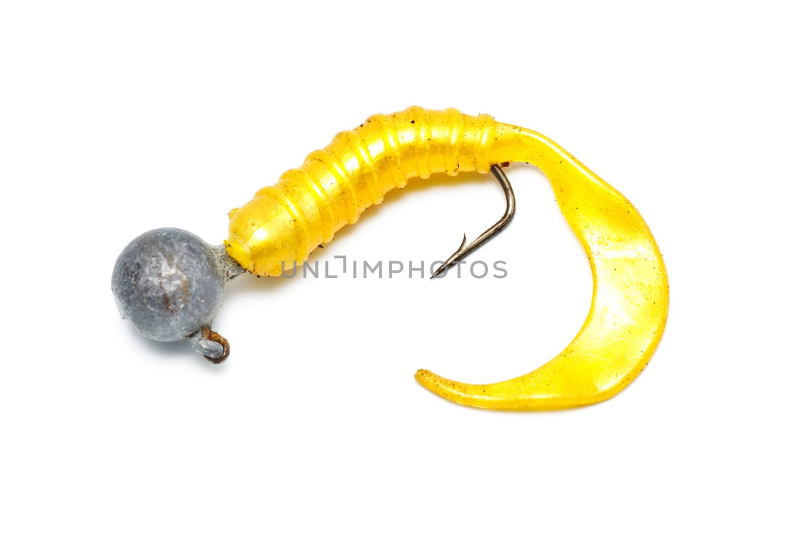 plastic fishing lure isolated on white background