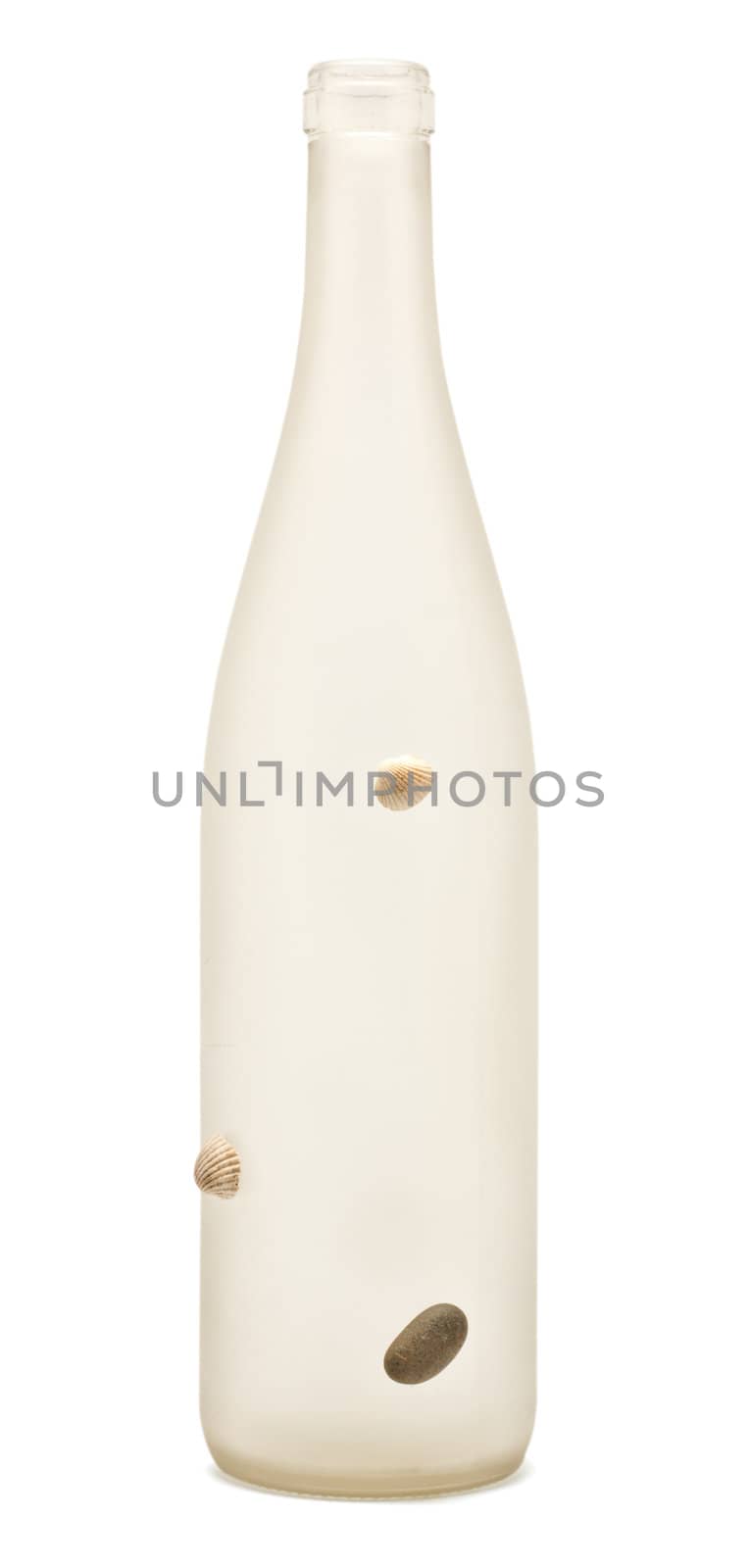 long matt bottle isolated on white background