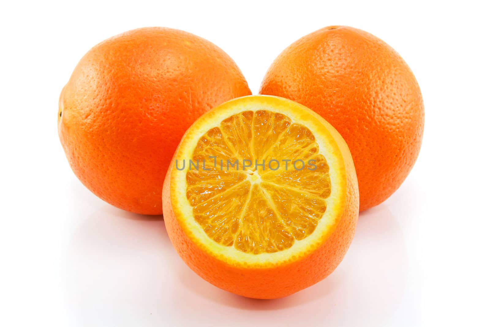 Citrus fruits (orange) isolated on a white background