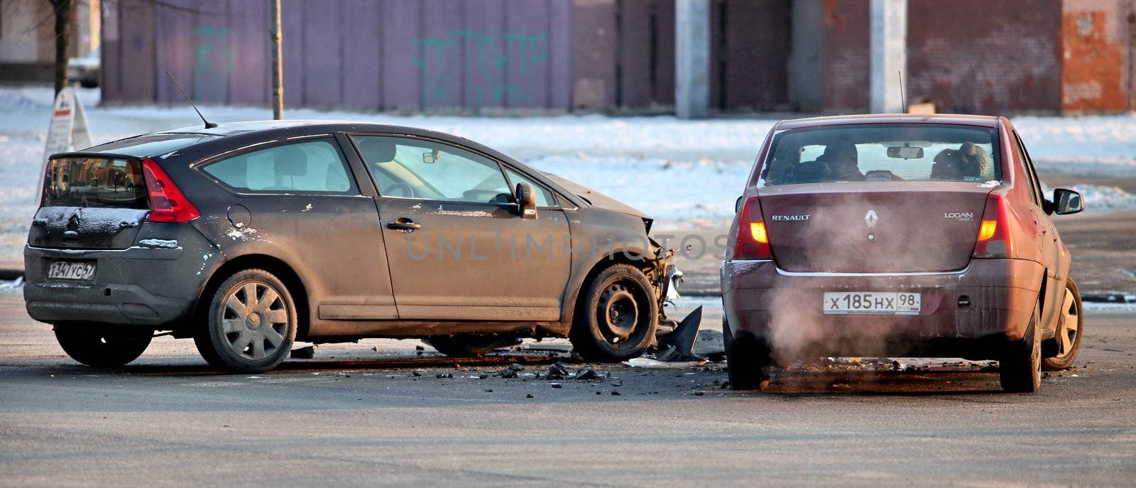 Car accident at the crossroads