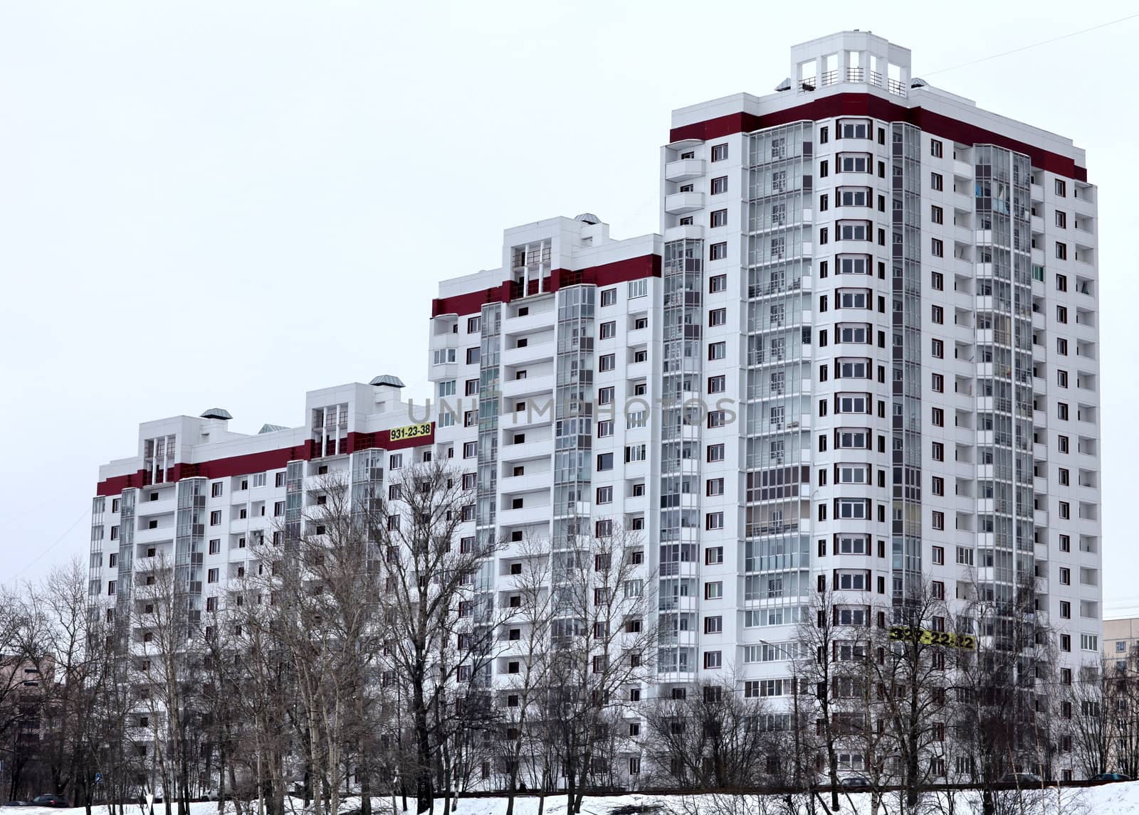 Modern high-rise apartment building