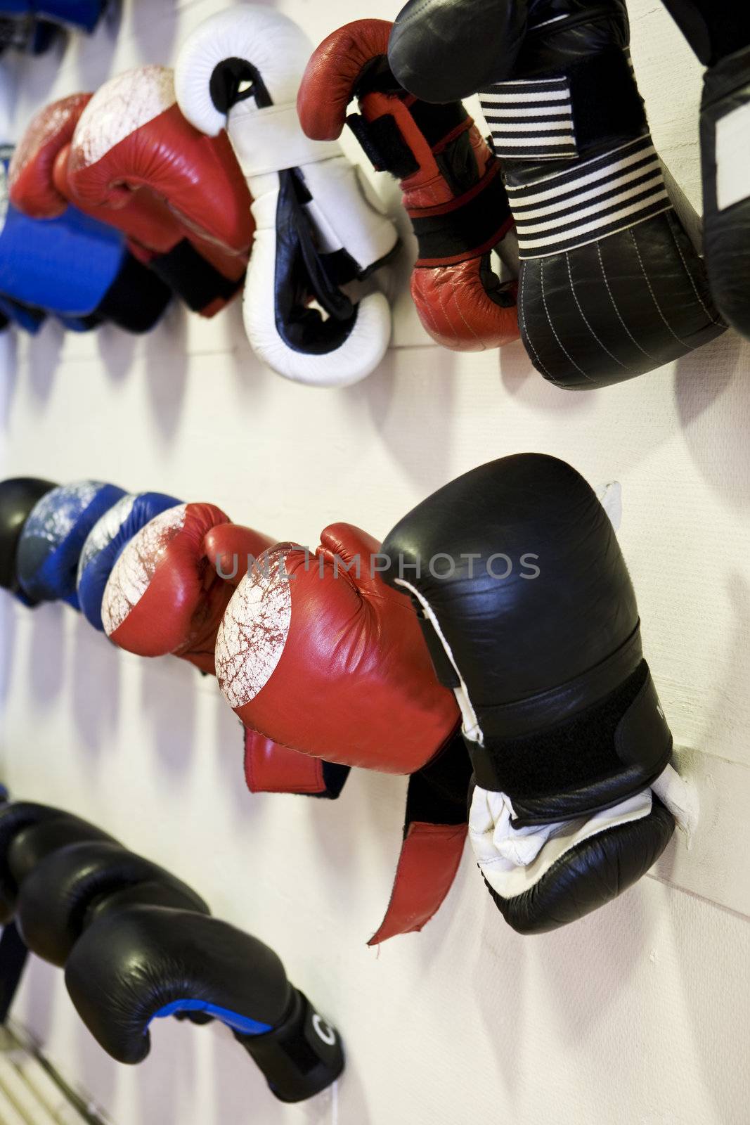 Large group of Boxing Gloves on a wall