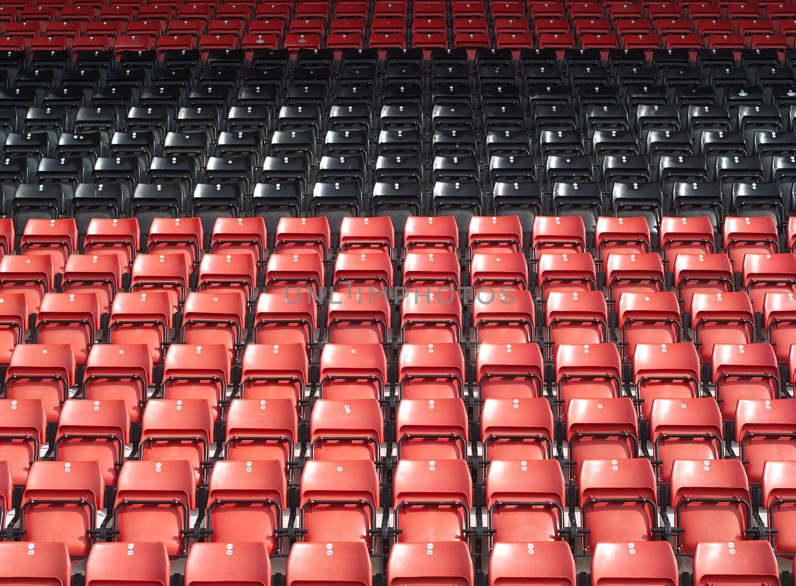 Spectators seats in a Stadium Full Frame