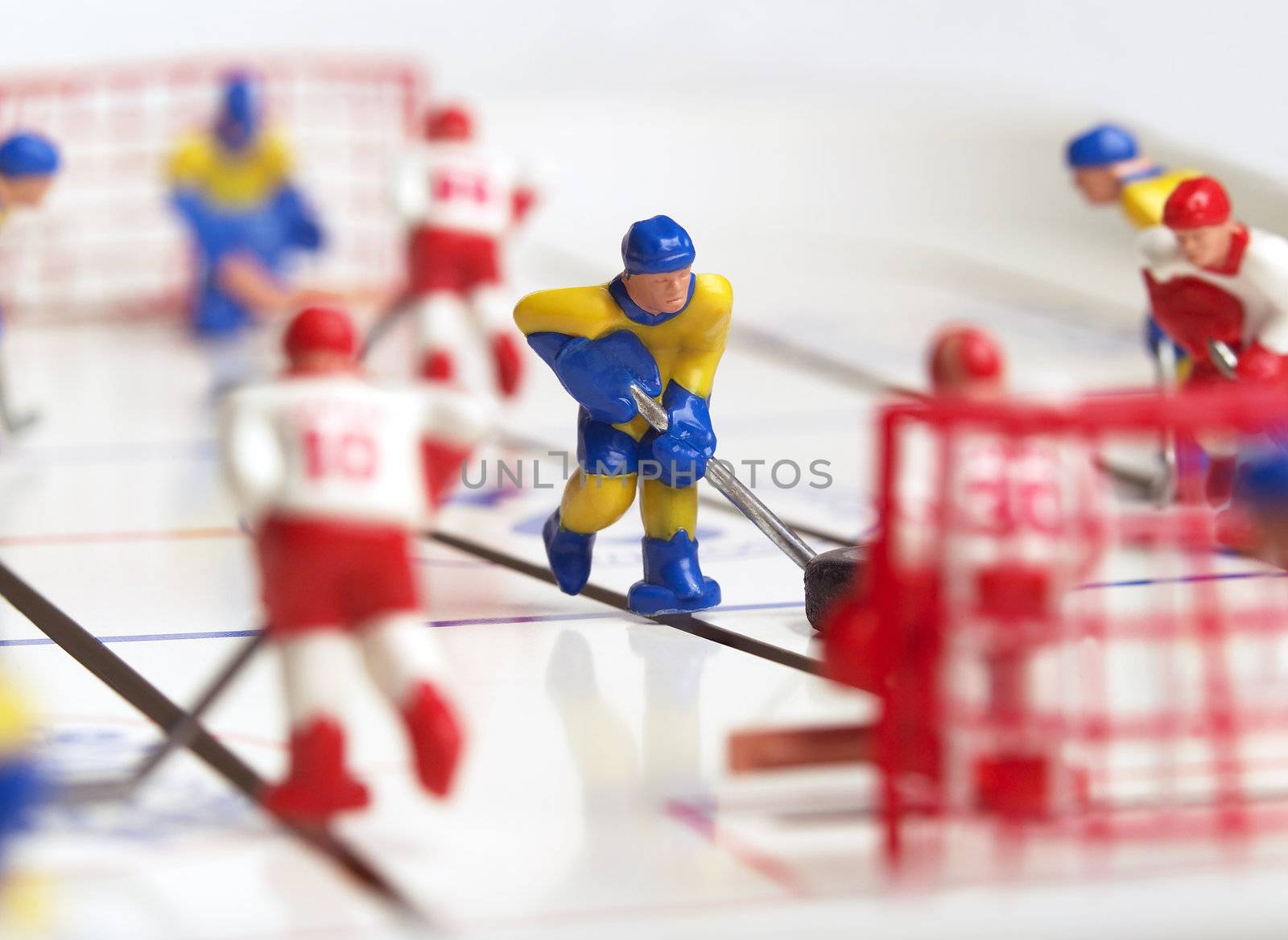 Hockey game with selective focus