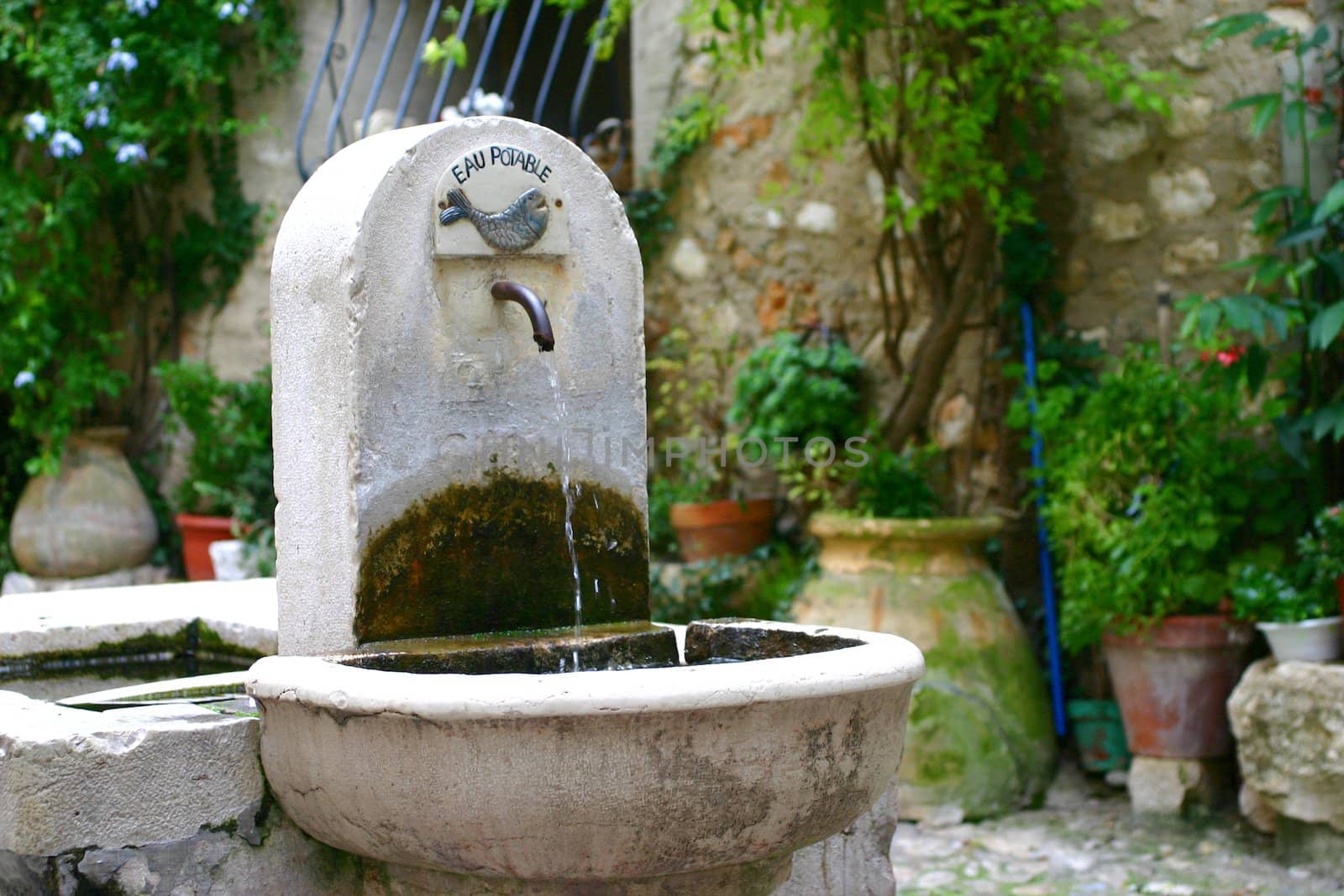 Fountain in Saint Paul, France