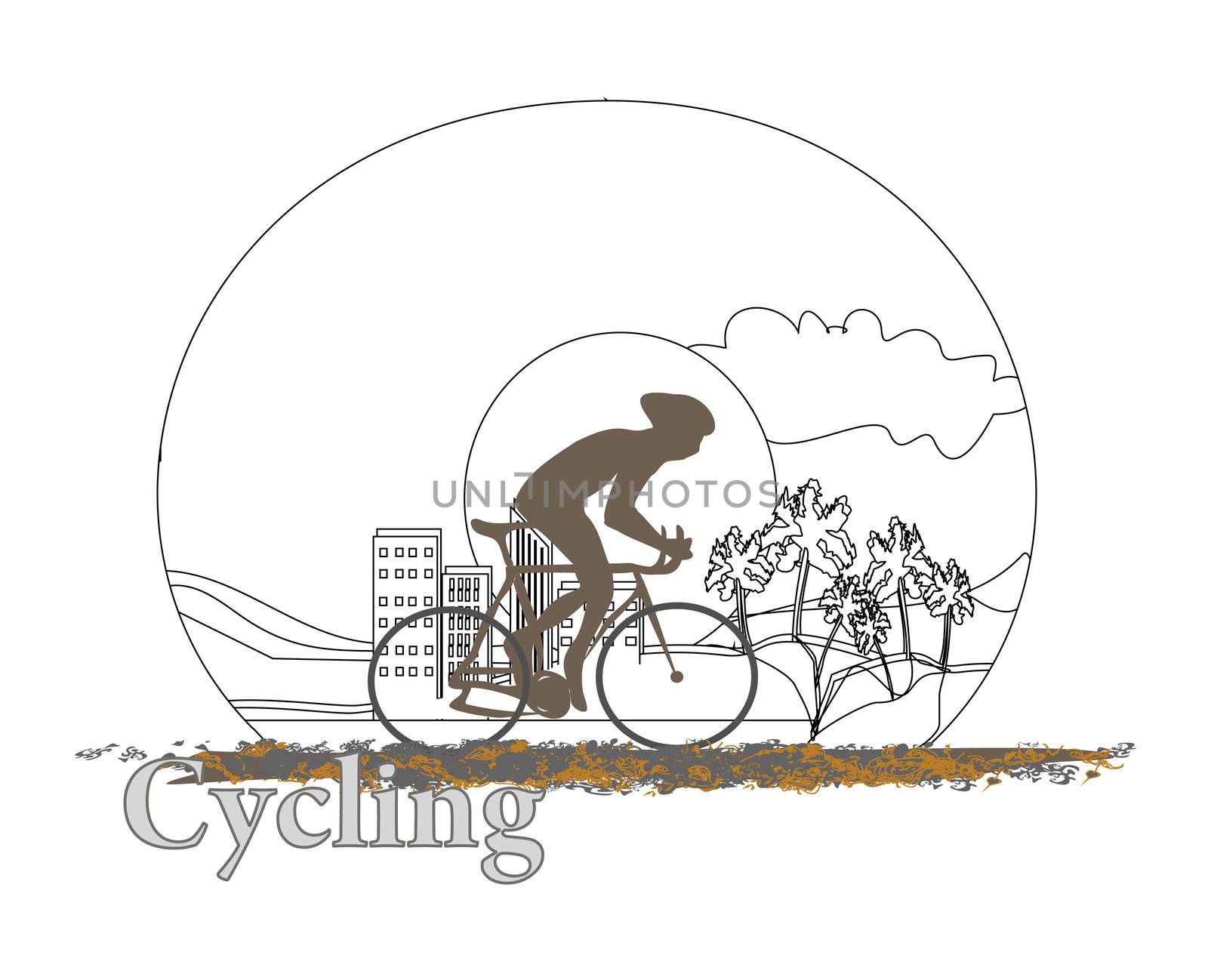 Cycling doodle Poster
