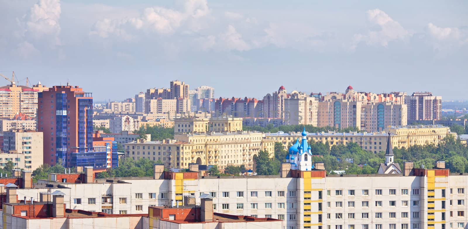 aerial view of the city of Saint Petersburg