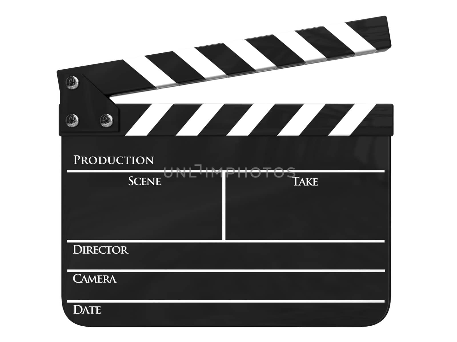 Clapboard (clapperboard) isolated