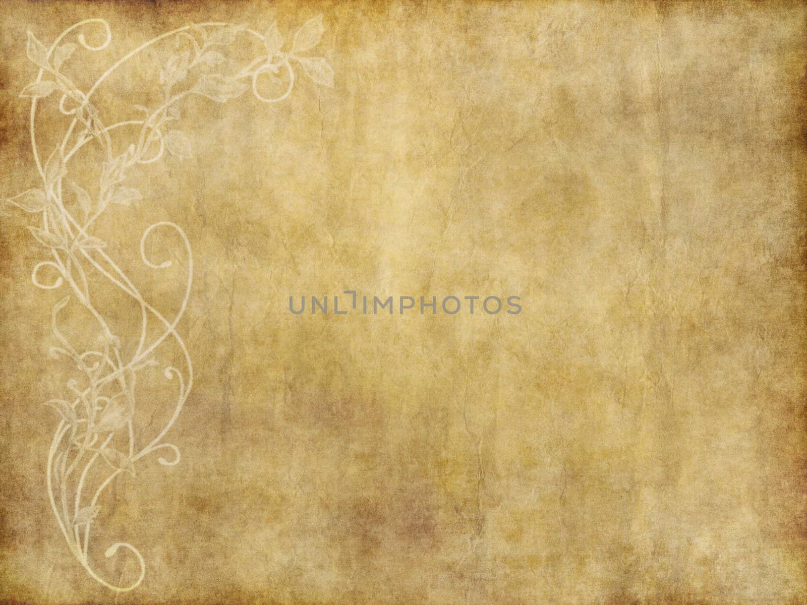 old vintage paper with floral design background texture