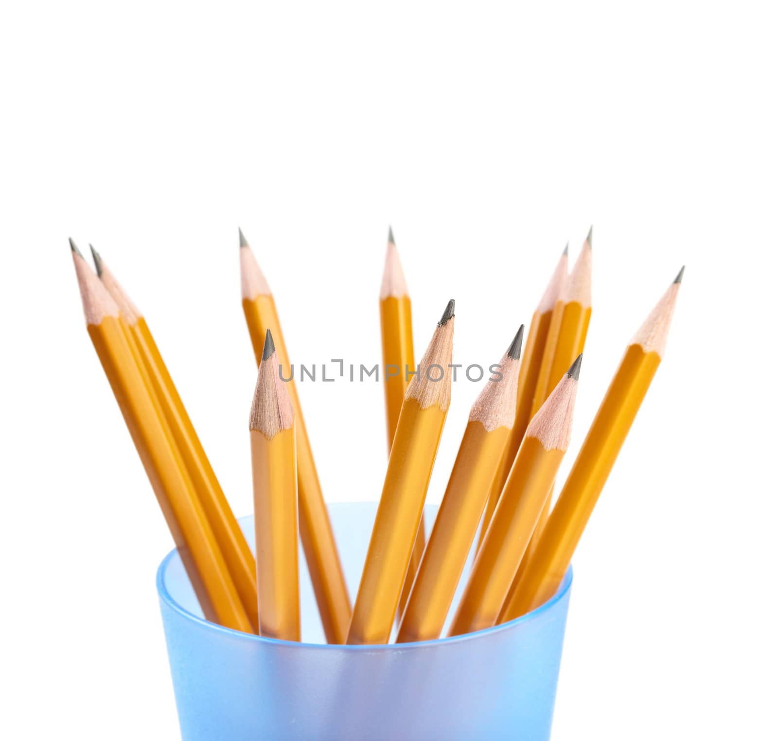 pencils isolated on the white  by Kuzma
