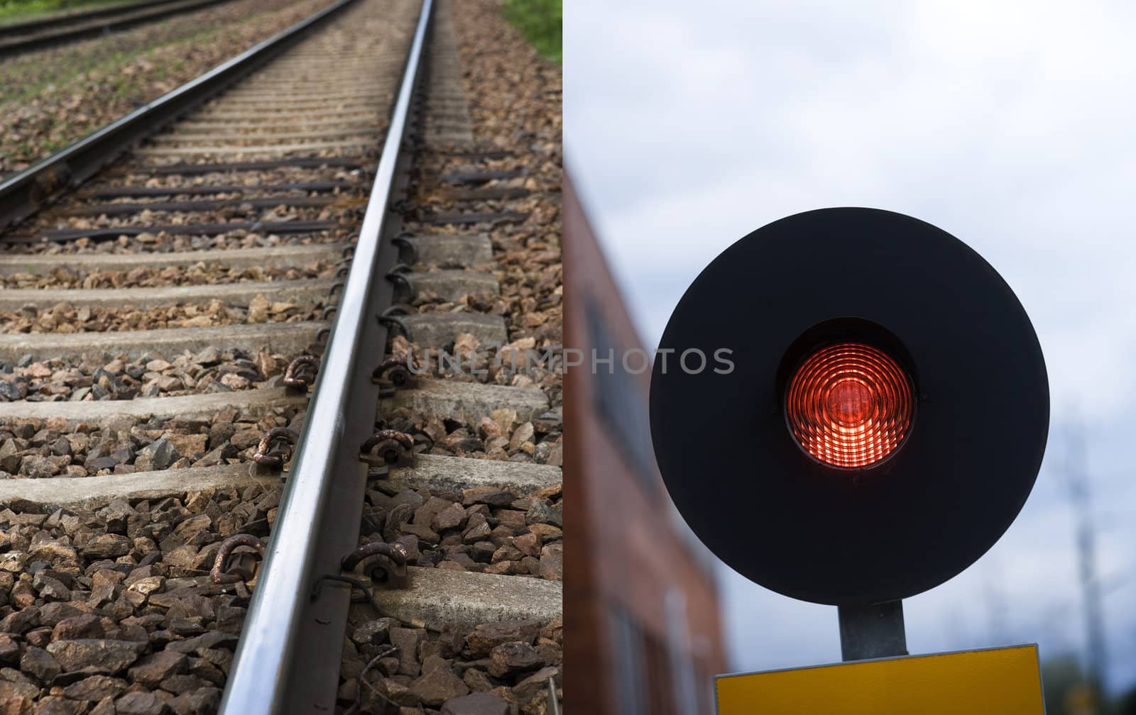 Railroad Track and Stop Light