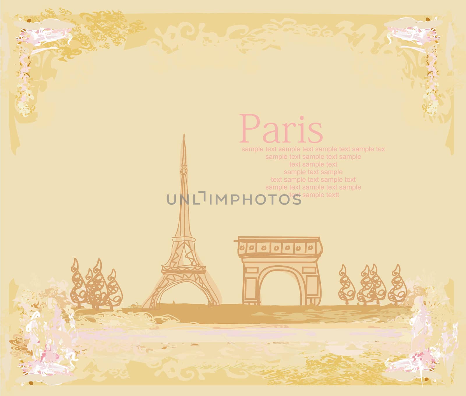vintage retro Eiffel card