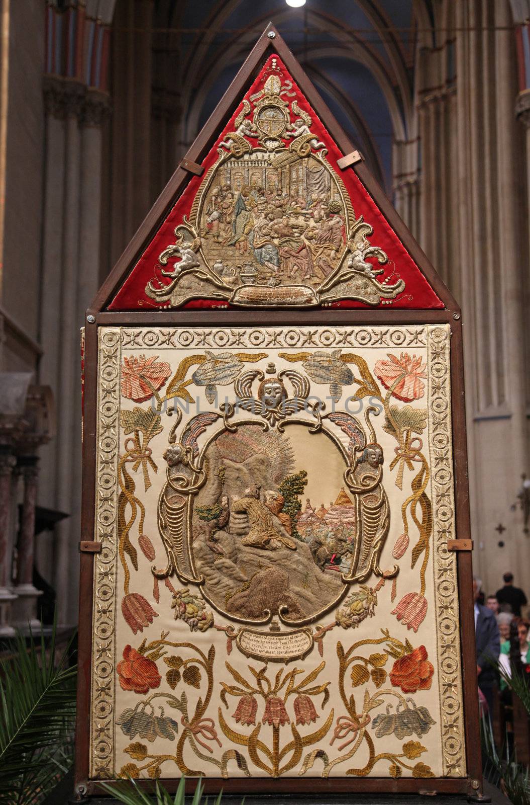 ZAGREB, CROATIA - 10 APRIL: Tomb of God exhibited on Good Friday, prepared to veneration at the Zagreb Cathedral, 10 April 2009 in Zagreb, Croatia.