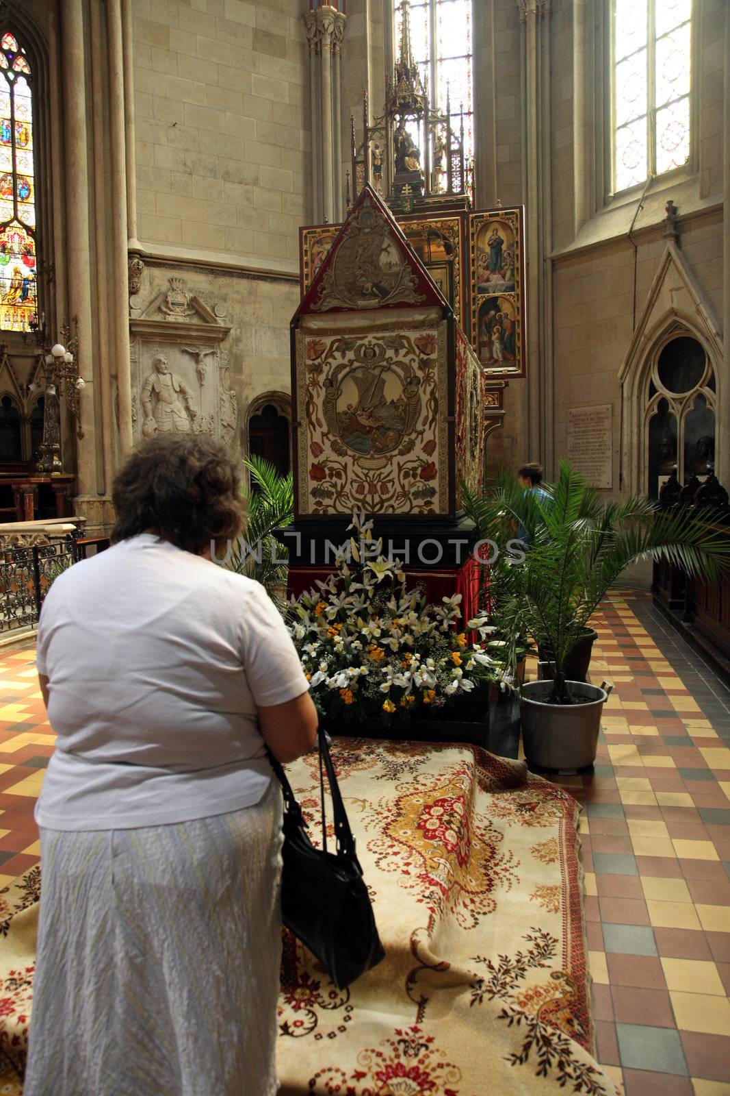 ZAGREB, CROATIA - APRIL 10: On Good Friday, people pray in front of God's tomb in the Zagreb Cathedral, April 10, 2009 in Zagreb, Croatia.